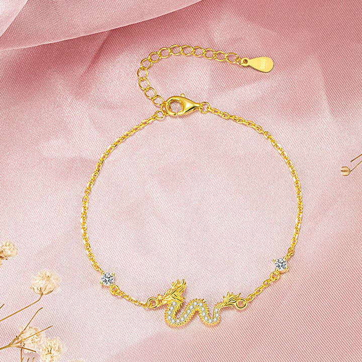 Buddha Stones 925 Sterling Silver Year Of The Dragon Auspicious Golden Dragon Luck Red Rope Chain Bracelet - image 12