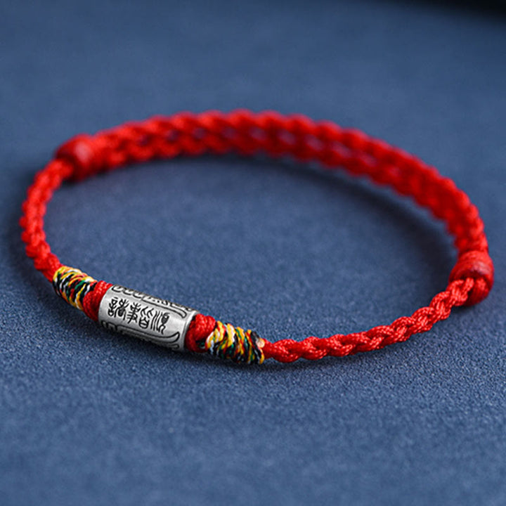 Buddha Stones Handcrafted 925 Sterling Silver Everything Goes Well Design Protection Strength Bracelet Anklet - image 5