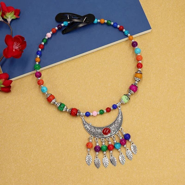 Tibetan Exotic Beads Tassel Hair Decoration - Colorful - image 6