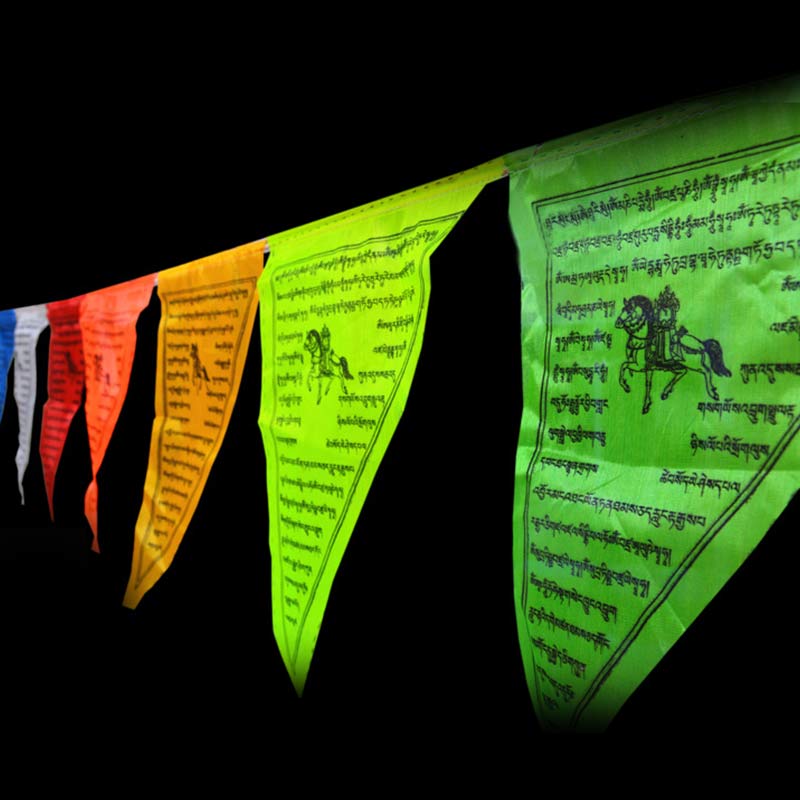 Tibetan Blessing Outdoor 25 Pcs Triangle Prayer Flag Decoration