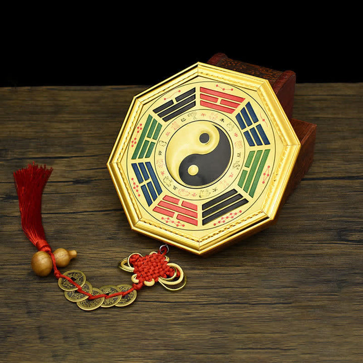 Feng Shui Bagua Map Five Emperor Coins Gourd Balance Energy Map