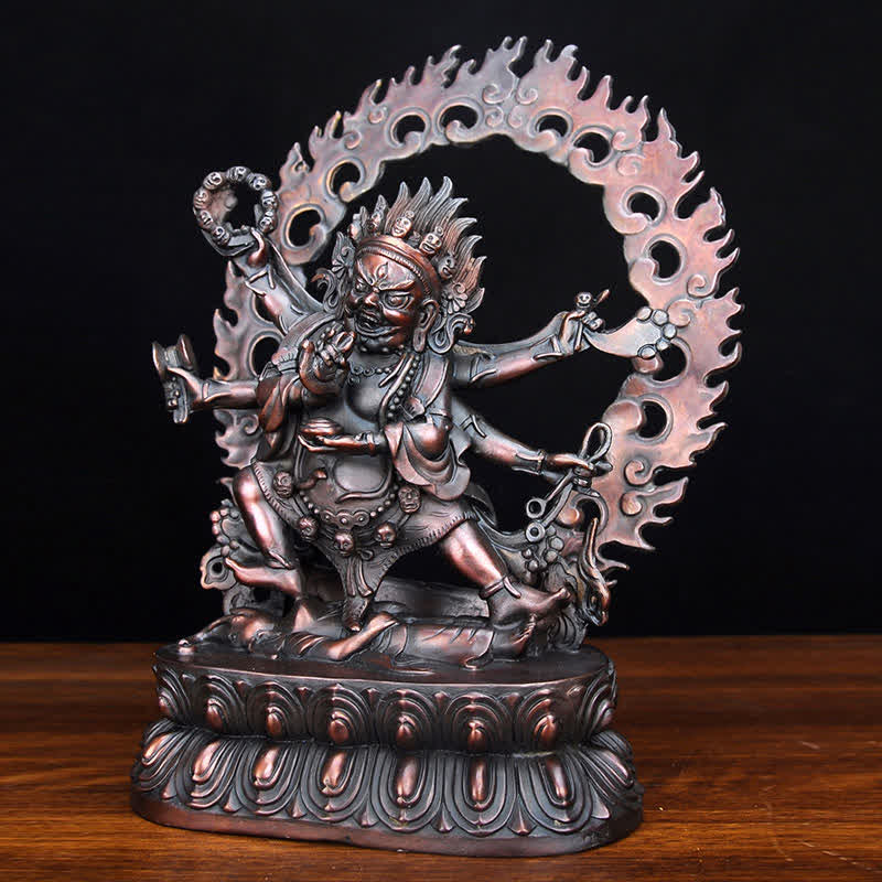 Tibet Mahakala Bodhisattva Figurine Compassion Copper Statue Decoration