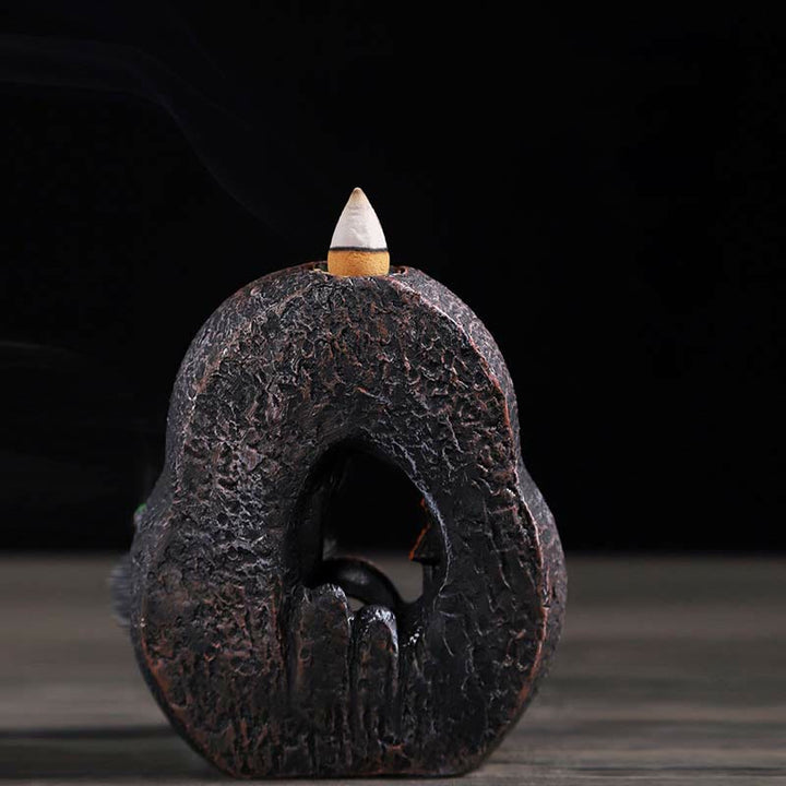 Mountain Bridges Pattern Meditation Resin Backflow Incense Burner