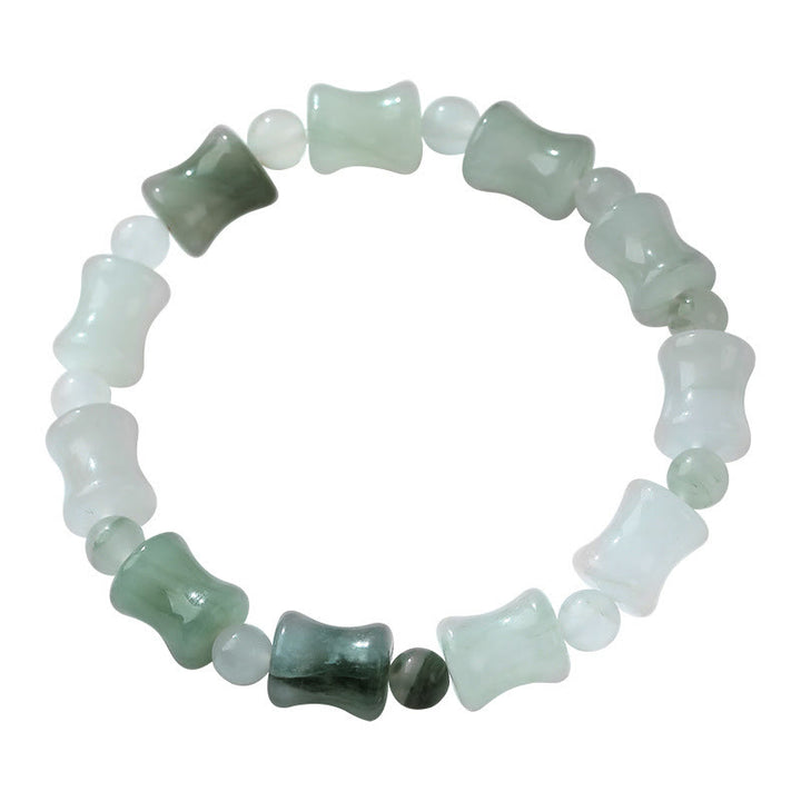 Buddha Stones Jade Coconut Shell Bamboo Pattern Abundance Luck Bracelet