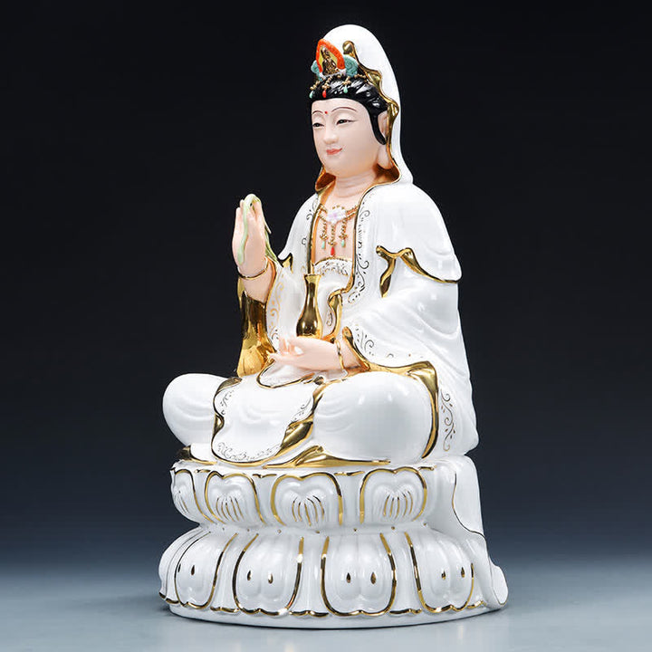 Chenrezig Bodhisattva Avalokitesvara Success Ceramic Statue Home Decoration