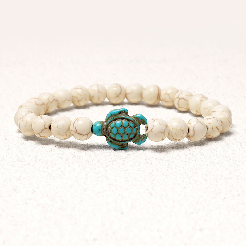 Buddha Stones Natural Stone Sea Turtle Turquoise Blessing Bracelet