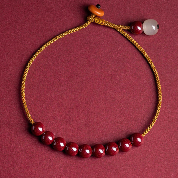 Buddha Stones Natural Cinnabar Beaded Blessing Handmade Bracelet