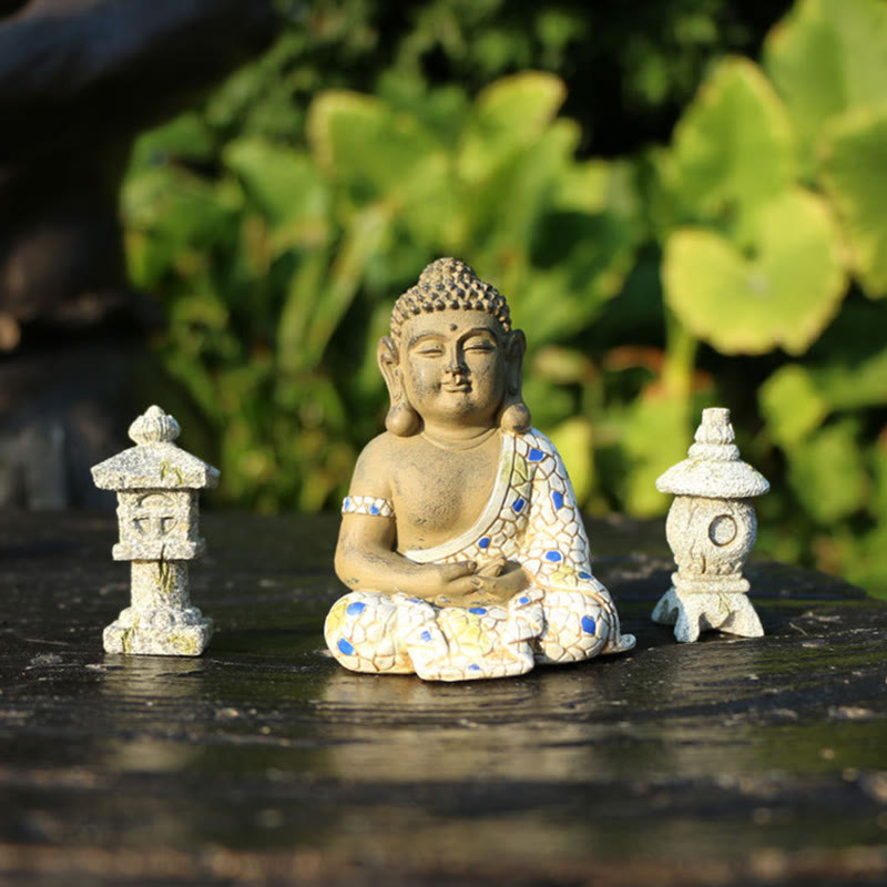 Meditating Zen Buddha Serenity Resin Statue Figurine Home Decoration