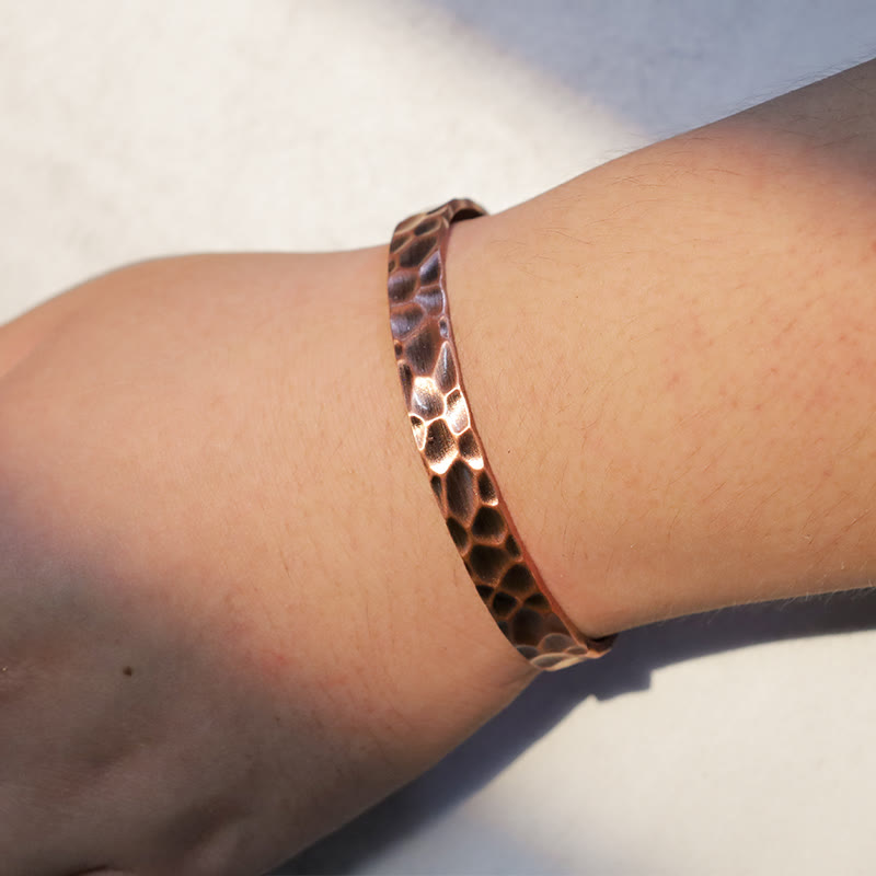 Rustic Copper Balance Magnetic Adjustable Cuff Bracelet