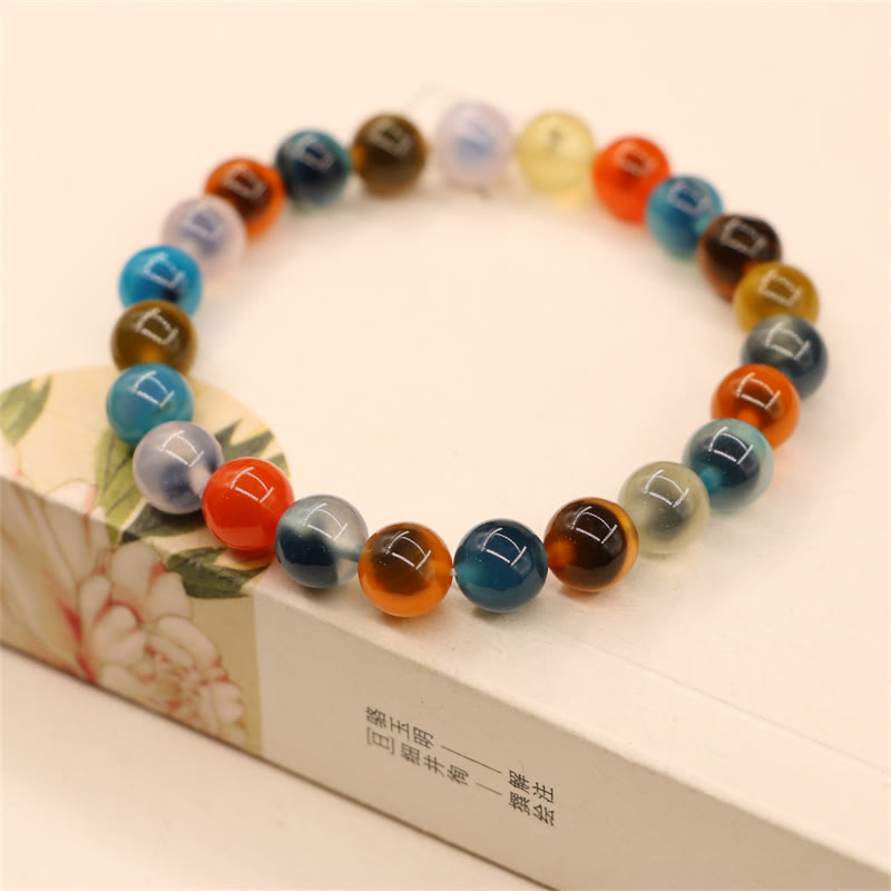 Colorful Candy Agate Healing Strength Bead Bracelet