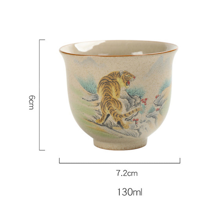 Buddha Stones 12 Chinese Zodiac Ceramic Teacup Kung Fu Tea Cup 130ml