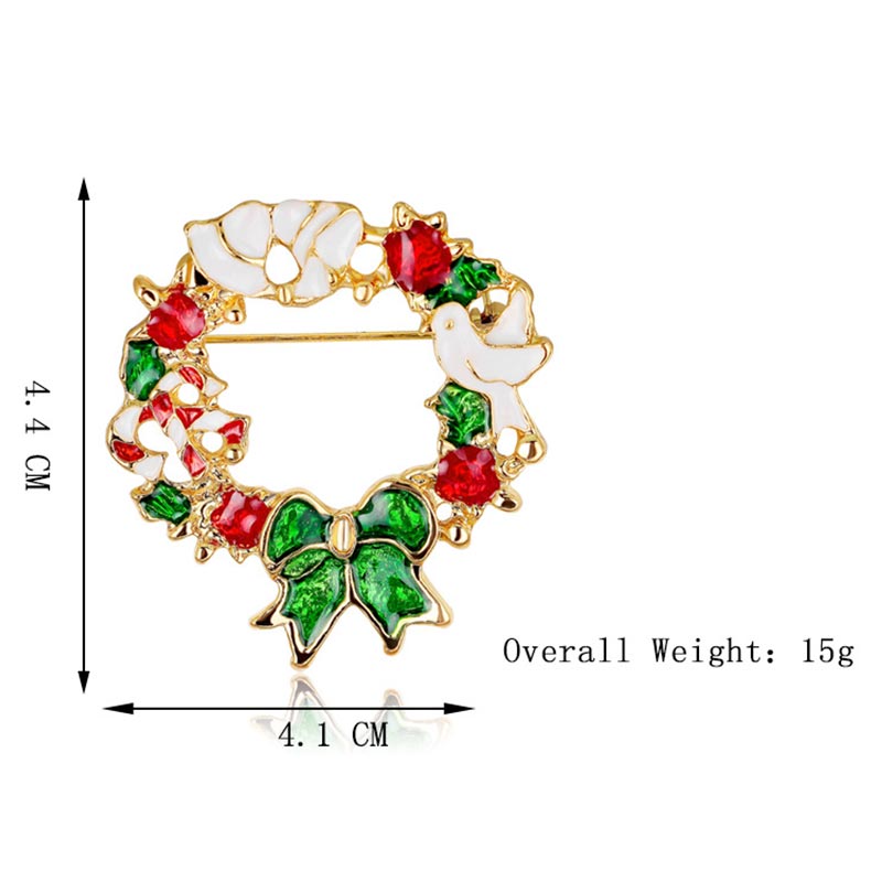 Christmas Multi-Colored Rhinestone Crystal Brooch Pin