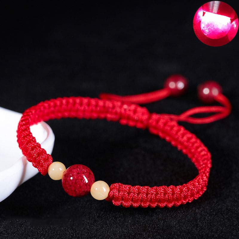 Buddha Stones Cinnabar Blessing Red String Bracelet For Kids