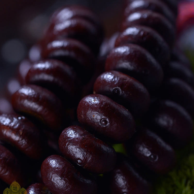 Buddha Stones Natural Tibet 108 Mala Beads Purple Bodhi Seed Wealth Bracelet