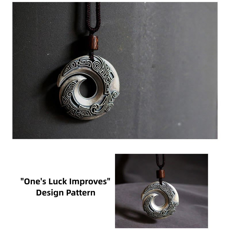 Buddha Stones One's Luck Improves Design Pattern Copper Luck Necklace Pendant