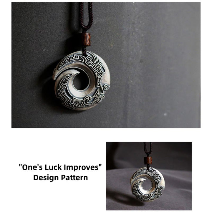 Buddha Stones One's Luck Improves Design Pattern Copper Luck Necklace Pendant