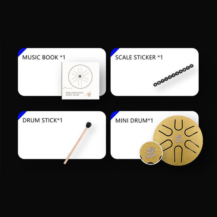 Mini Steel Tongue Drum 3 Inch Sound Healing Drum Kit