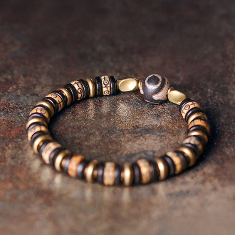 Tibetan Yak Bone Ebony Wood Strength Bracelet