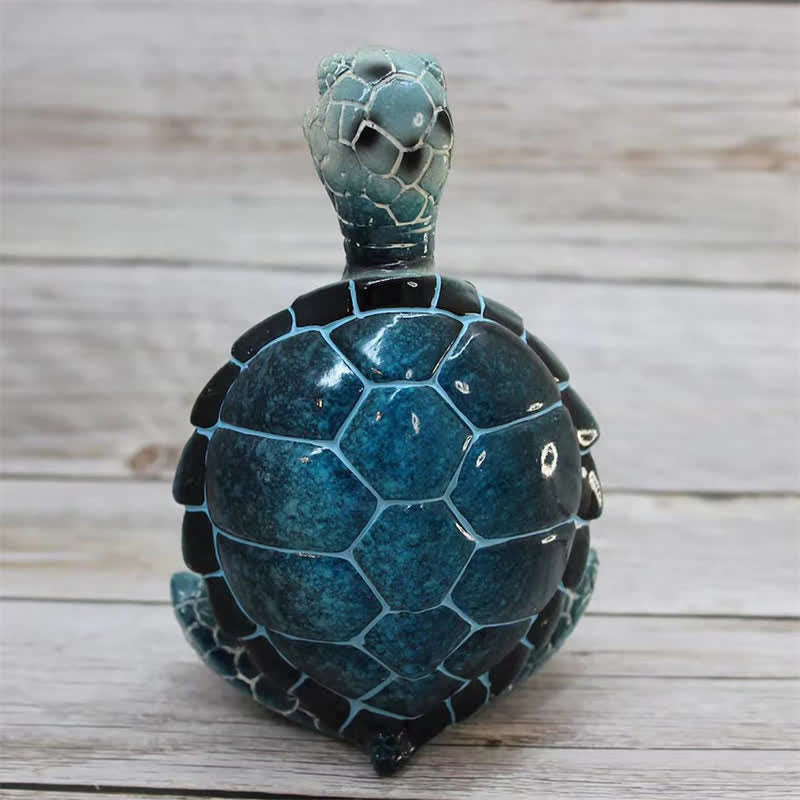 Buddha Stones Tibetan Yoga Meditating Turtle Wisdom Resin Statue Decoration