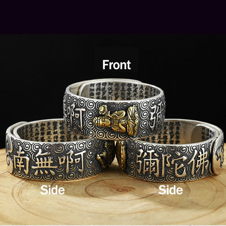 Buddha Stones Chinese Zodiac Natal Buddha Wealth Luck Adjustable Ring