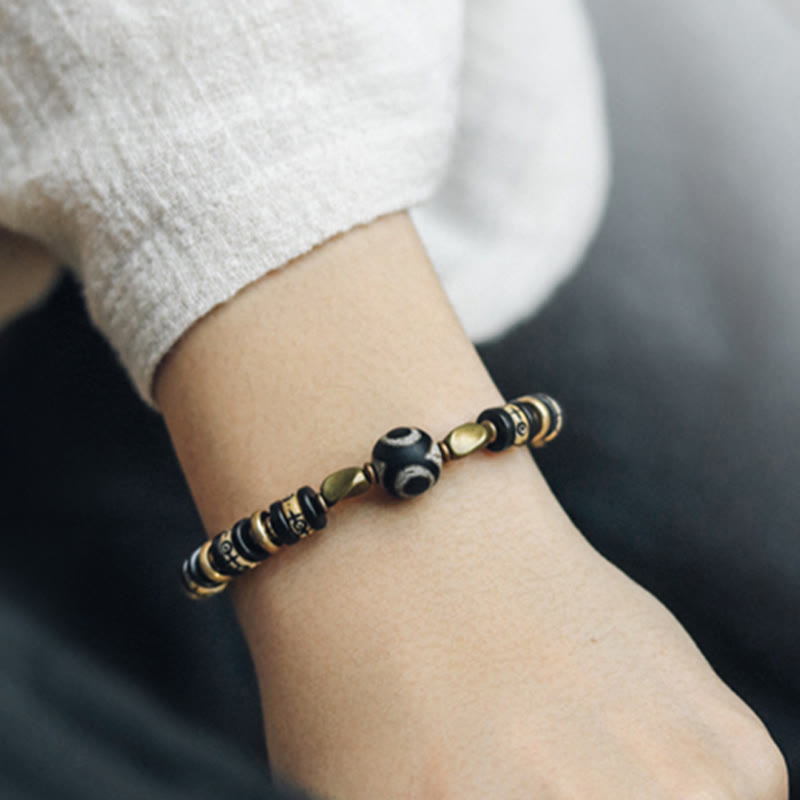 Tibetan Yak Bone Ebony Wood Strength Bracelet