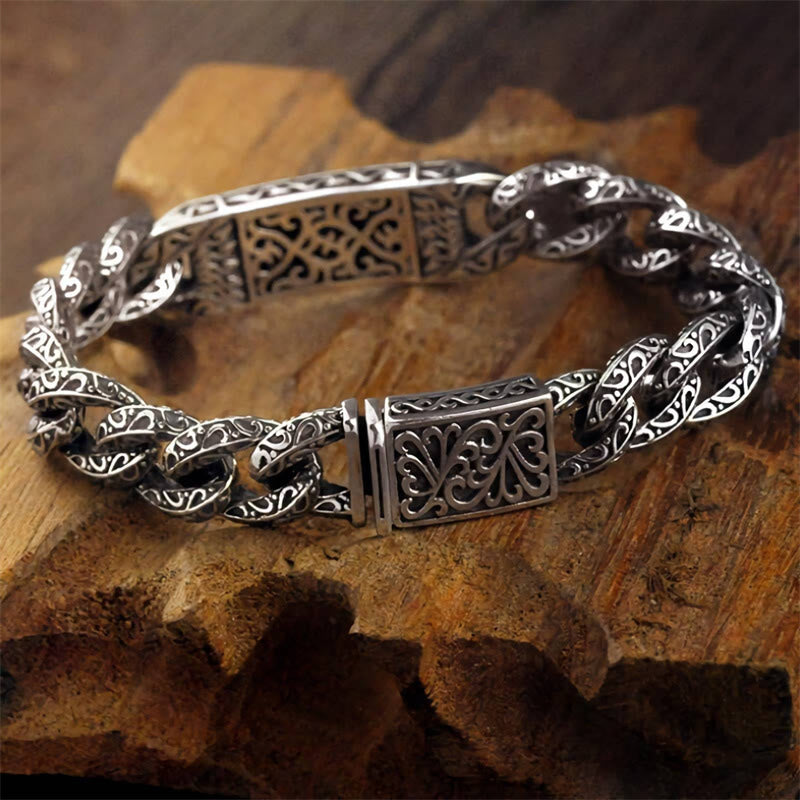 Buddha Stones Vintage Patterns Engraved Healing Bracelet