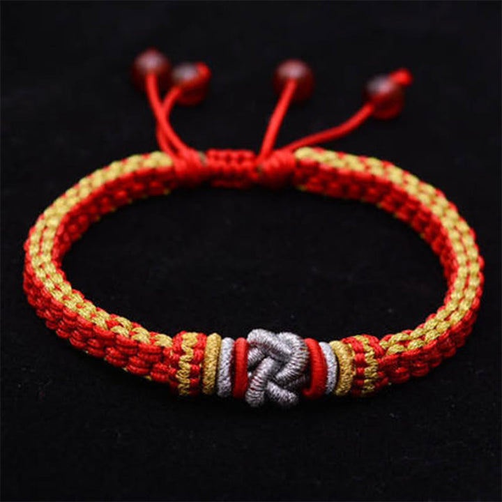 Buddha Stones Colorful Rope True Love Knot Luck Handmade Bracelet