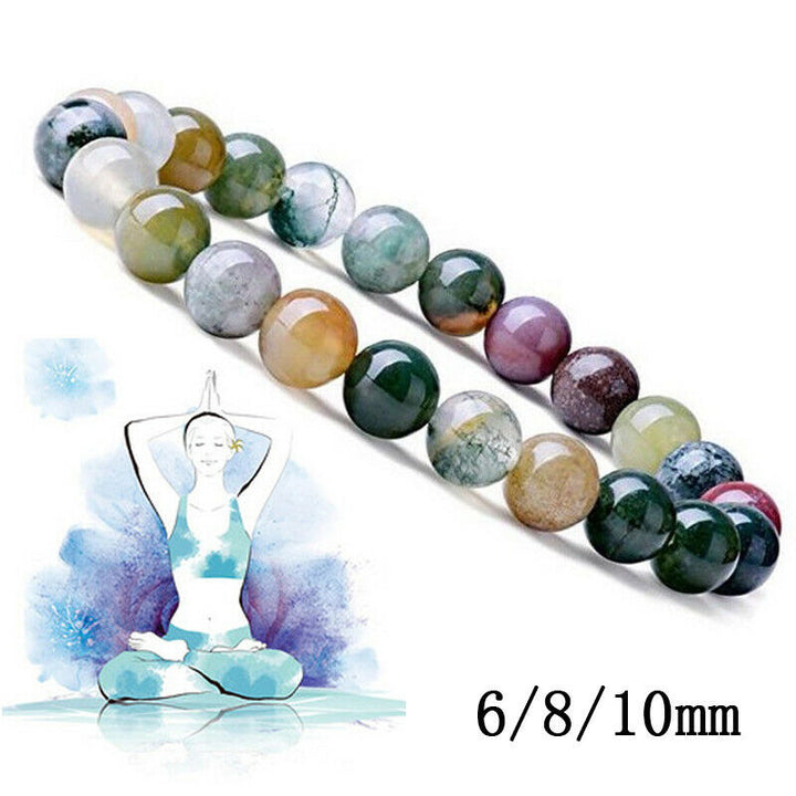 Buddha Stones  India Agate Beads Luck Yoga Bracelet