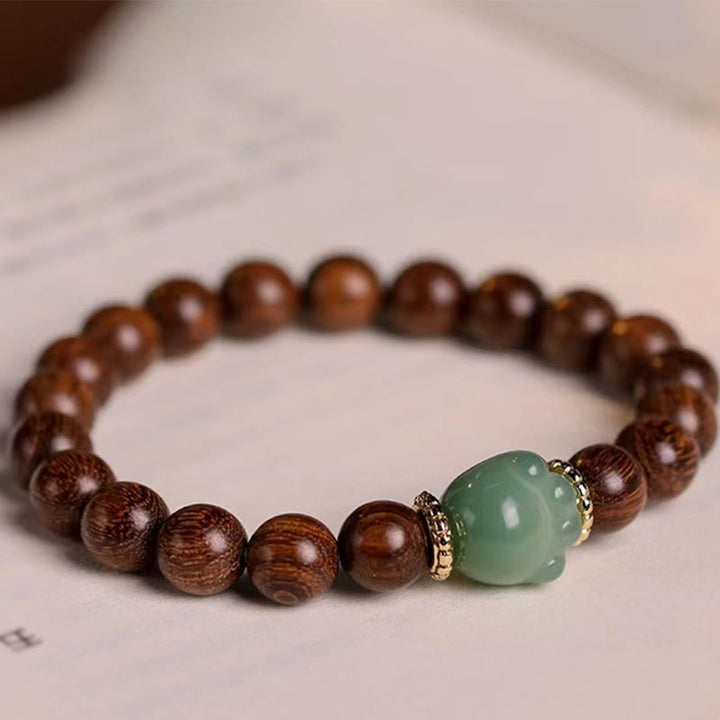 Buddha Stones Sandalwood Lovely Cat Paw Protection Bracelet