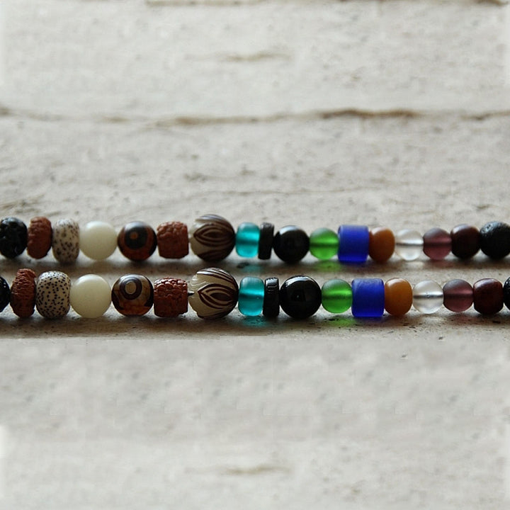 Buddha Stones Tibet 108 Mala Beads Nine Palaces Bagua Bodhi Seed Yak Bone Vajra Harmony Bracelet