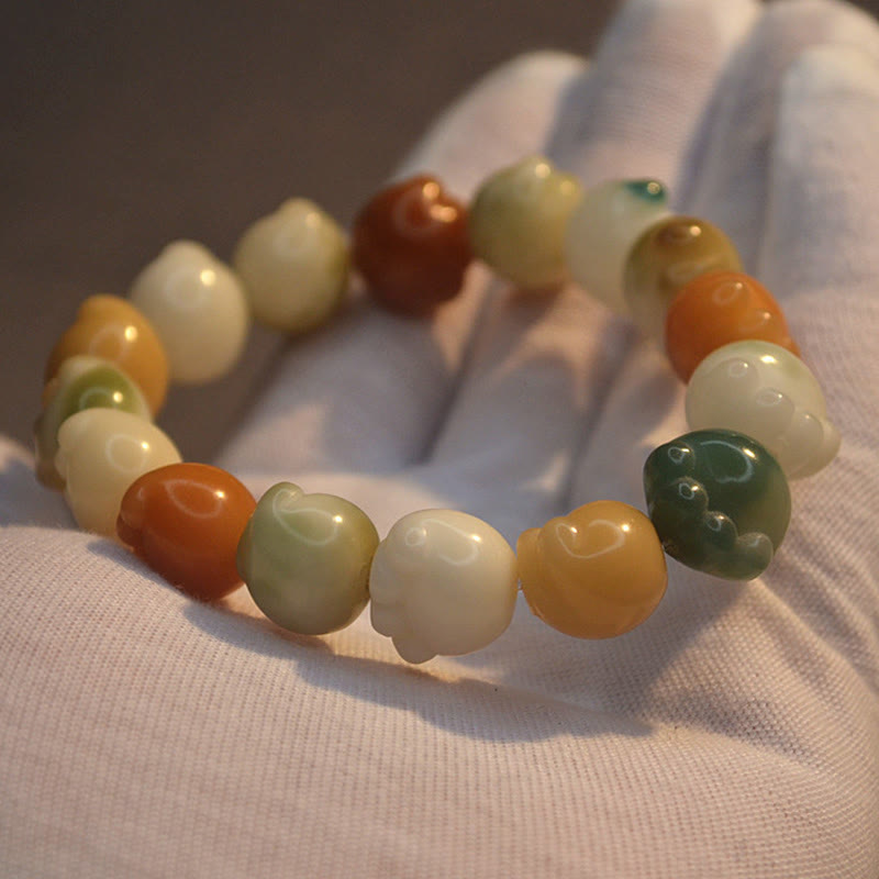 Buddha Stones Multilayered Bodhi Seed Cute Cat Paw Calm Harmony Bracelet