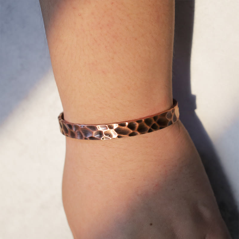 Rustic Copper Balance Magnetic Adjustable Cuff Bracelet