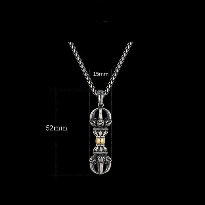 Buddha Stones Tibetan Dorje Vajra Design Wealth Necklace Pendant