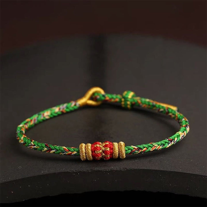 Buddha Stones Handmade Colorful Rope King Kong Knot Braided Luck Bracelet