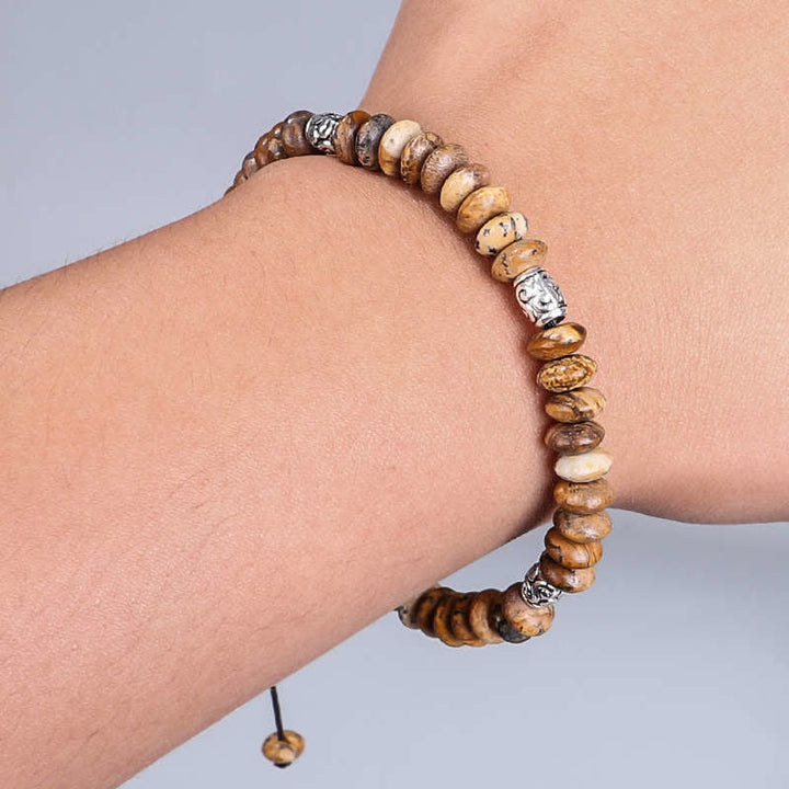 Picture Jasper Positive Beads String Bracelet