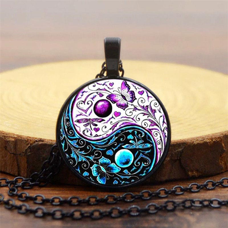 Buddha Stones Yin Yang Chain Balance Necklace Pendant