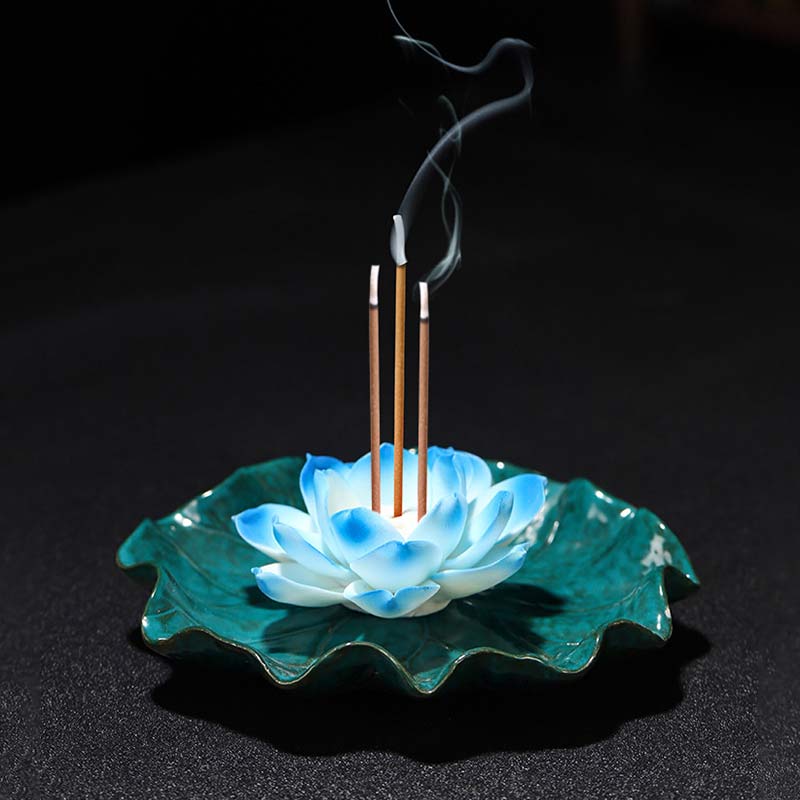 Tibetan Lotus Blessing Incense Burner Decoration