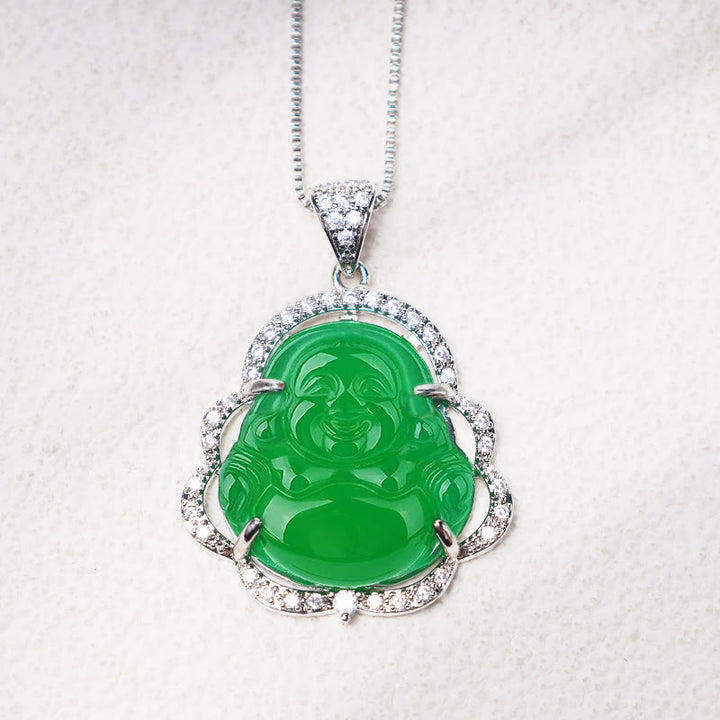 Buddha Stones Good Luck Laughing Buddha Necklace