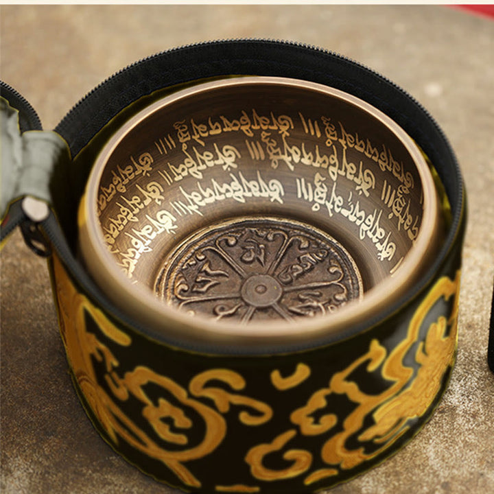 Buddha Stones Tibetan Meditation Sound Bowl Handcrafted for Healing and Mindfulness Singing Bowl Set