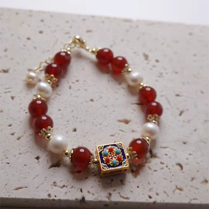 Buddha Stones Red Agate Pearl Confidence Self-acceptance Bracelet