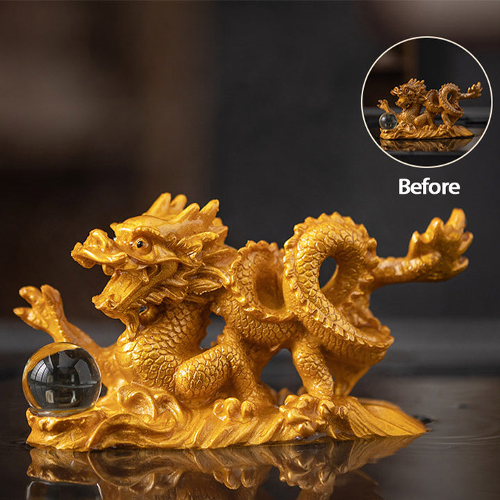 Buddha Stones Year Of The Dragon Color Changing Resin Luck Success Tea Pet Home Figurine Decoration