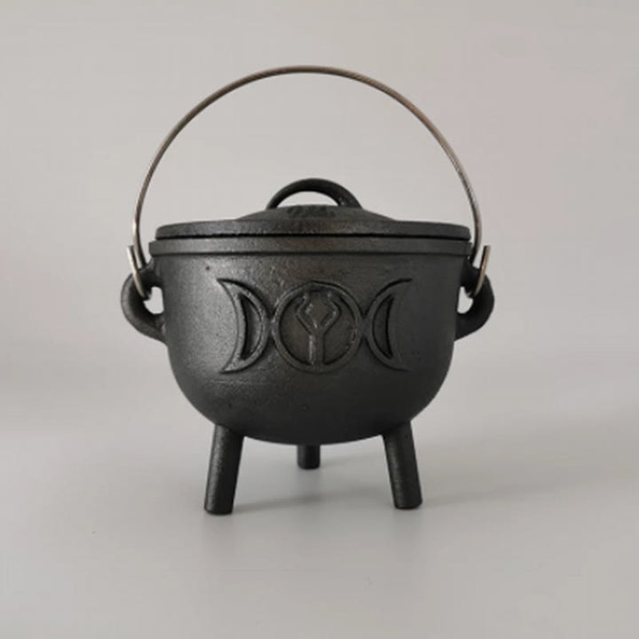 Buddha Stones Cast Iron Cauldron Prayer Altar Burning Holder Incense Sage Smudging Rituals Use Items