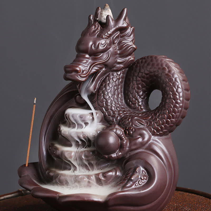 Dragon Pattern Success Ceramic Incense Burner Decoration