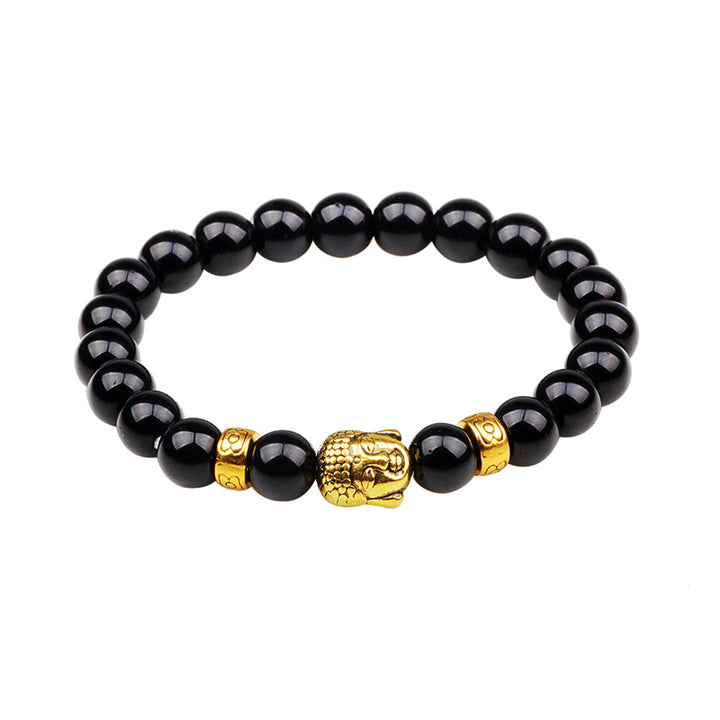 Buddha Stones Natural Black Onyx Fortune Bracelet