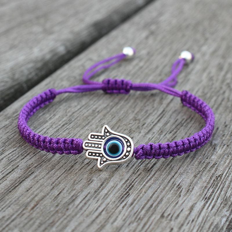 Buddha Stones Handmade Hamsa Symbol Protection Luck String Bracelet