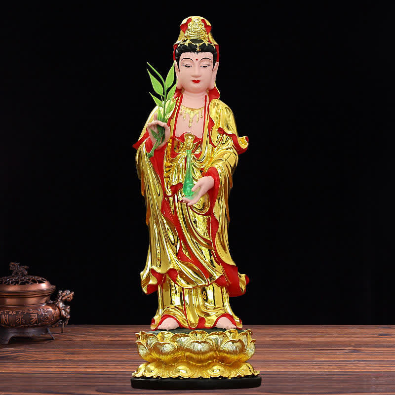 Chenrezig Bodhisattva Avalokitesvara Figurine Harmony Resin Statue Home Decoration