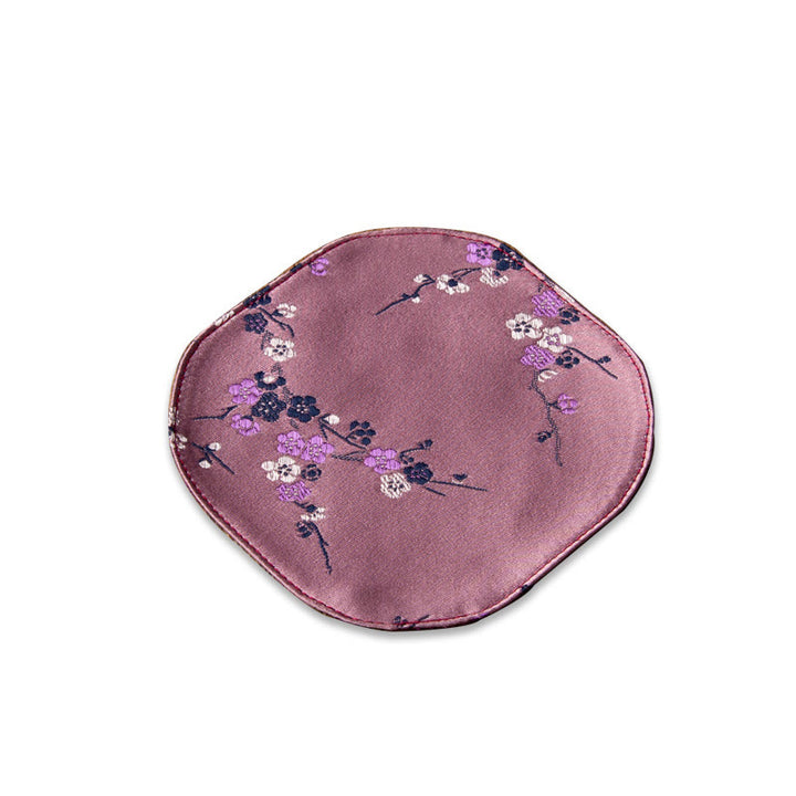 Buddha Stones Vintage Sea Wave Bamboo Plum Blossom Embroidered Cup Mat Pad Tea Cup Coaster Kung Fu Tea Mat