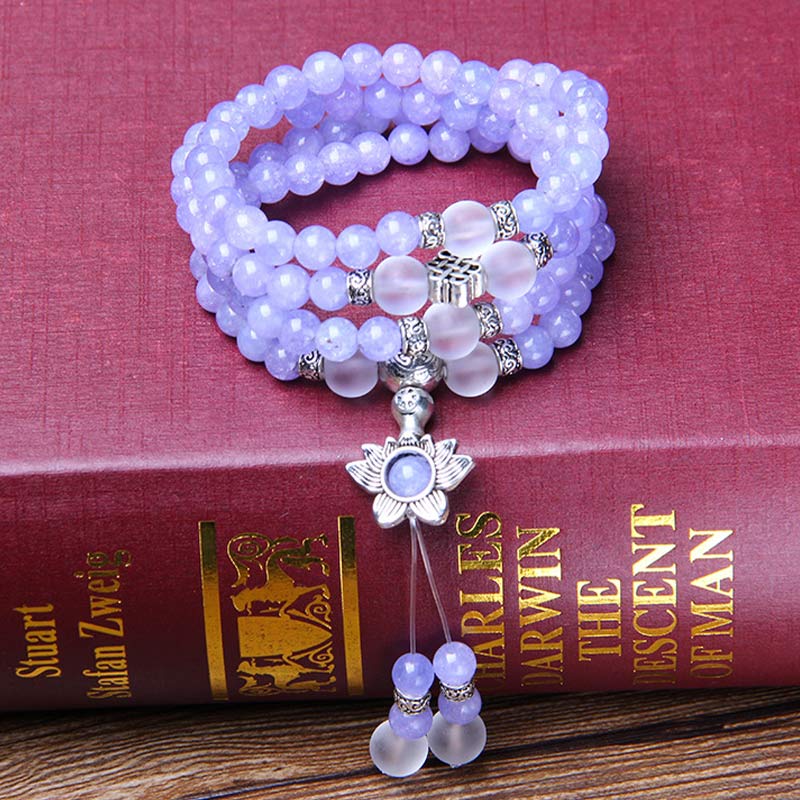 Buddha Stones Purple Jasper Bead Strength Bracelet Mala