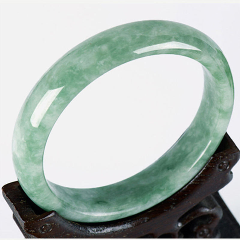 Buddha Stones Natural Jade Prosperity Bangle Bracelet