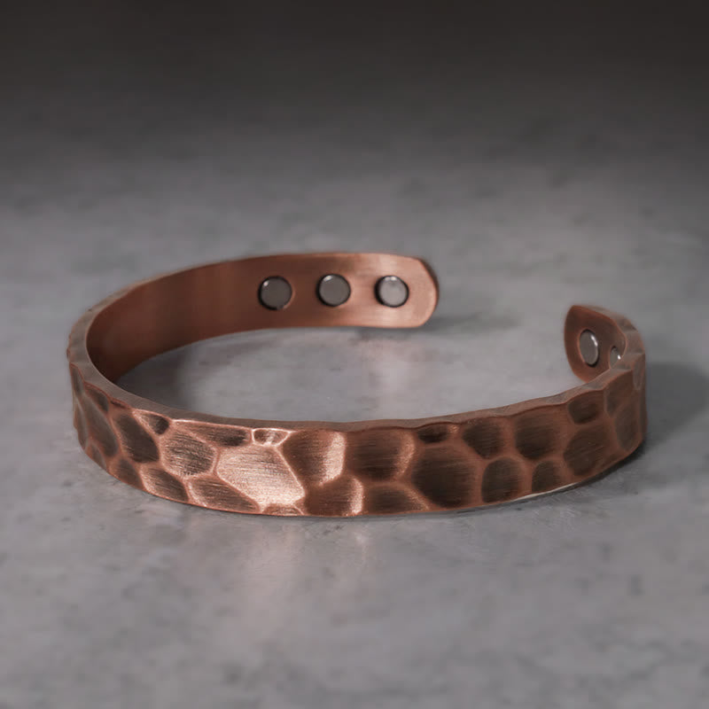 Rustic Copper Balance Magnetic Adjustable Cuff Bracelet